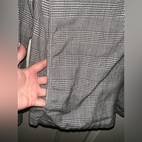 St. John Sport by Marie Gray black plaid studded collared blazer jacket M winter - Picture 11 of 11